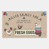 Rustieke Familie Boerderij Kip Ei Karton Sticker (Voorkant)