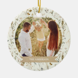Rustieke Familie Kerstfoto Collage Keramisch Ornament