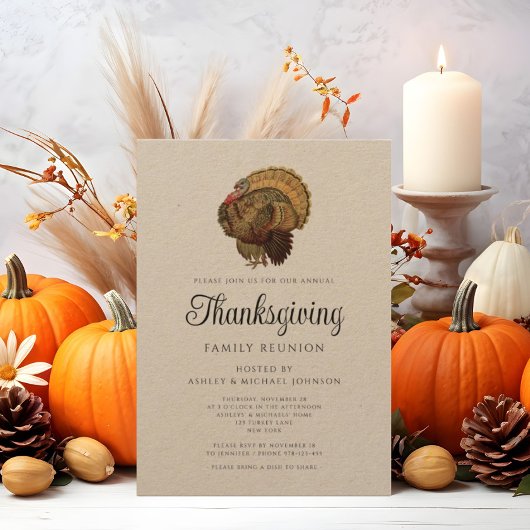 Rustieke familie reünie Thanksgiving Kaart