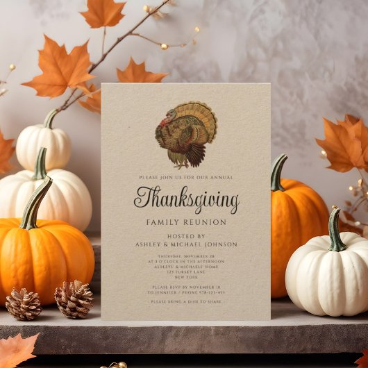 Rustieke familie reünie Thanksgiving Kaart