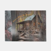 Rustieke familie Stone Cabin Deurmat (Voorkant)