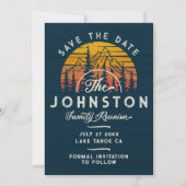 Rustieke familiereünie Save the Date Retro Sunset
