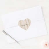 Rustieke Faux Cream Wit Houten Bruiloft Hart Sticker (Envelop)