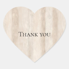 Rustieke Faux Cream Wit Houten Bruiloft Hart Sticker