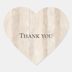 Rustieke Faux Cream Wit Houten Bruiloft Hart Sticker