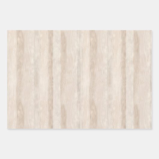 Rustieke Faux Cream Wit Houten Bruiloft Inpakpapier Vel (Voorkant)