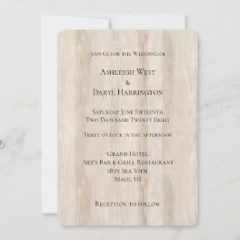 Rustieke Faux Cream Wit Houten Bruiloft Kaart