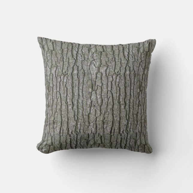 Rustieke Faux Dry Wood Grain Tree Bark Kussen (Voorkant)
