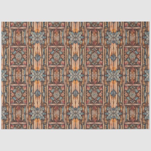 Rustieke Faux gesneden hout decoupage Tissuepapier (Voorkant)