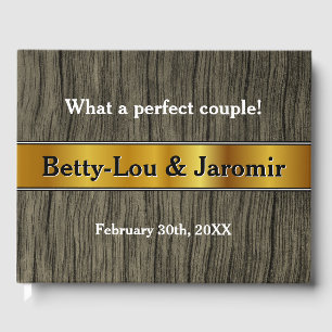 Rustieke Faux Gold Look Huwelijk Guestbook Gastenboek