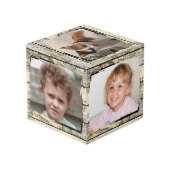 Rustieke faux hout familie 5 foto kubus (Achter hoekig)