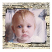 Rustieke faux hout familie 5 foto kubus (Voorkant)