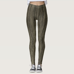 Rustieke Faux Wood Look Pattern Leggings