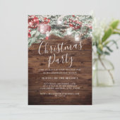 Rustieke feestelijke gebladerte licht kerstfeest kaart (Staand voorkant)