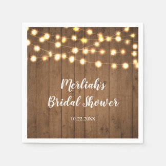 Rustieke feestverlichting Faux Wood Celebration Servet