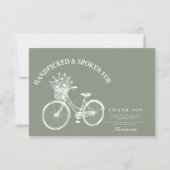 Rustieke Fiets Bloemen Douche Bedankkaart (Voorkant)