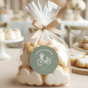 Rustieke Fiets Bloemen Douche Ronde Sticker