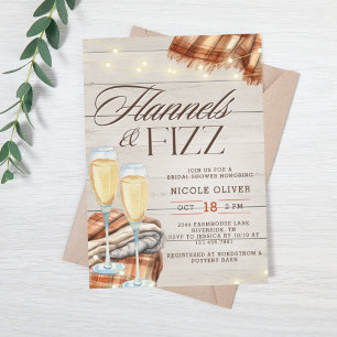 Rustieke Flannels & Fizz Herfst Vrijgezellenfeest Kaart