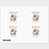 Rustieke Floral Boho productlabel Rechthoekige Sticker (Vel)
