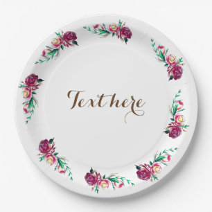 Rustieke Floral Custom Paper Borden Papieren Bordje