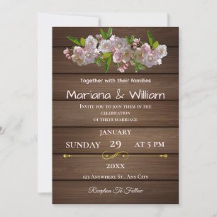Rustieke Floral Elegance Wedding Invitation Design Kaart