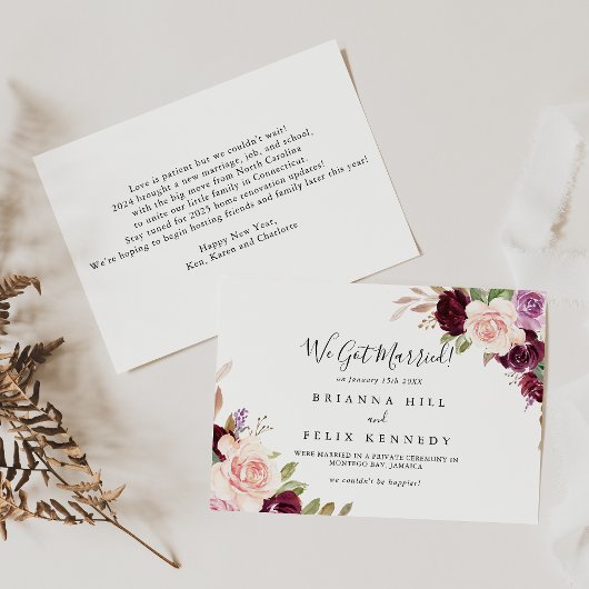 Rustieke Floral en Botanical Foliage Elopement Aankondiging