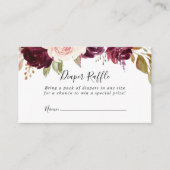 Rustieke Floral en Botanical Luier Raffle Ticket Informatiekaartje (Voorkant)