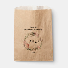 Rustieke Floral Garland Custom Wedding Favor Bag Bedankzakje