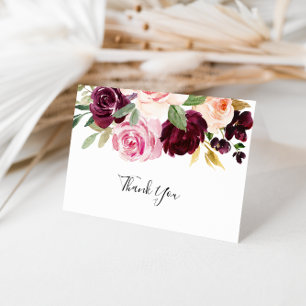 Rustieke Floral gevouwen bruiloft dank u kaart