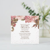 Rustieke Floral Mauve bruiloft Kaart (Staand voorkant)