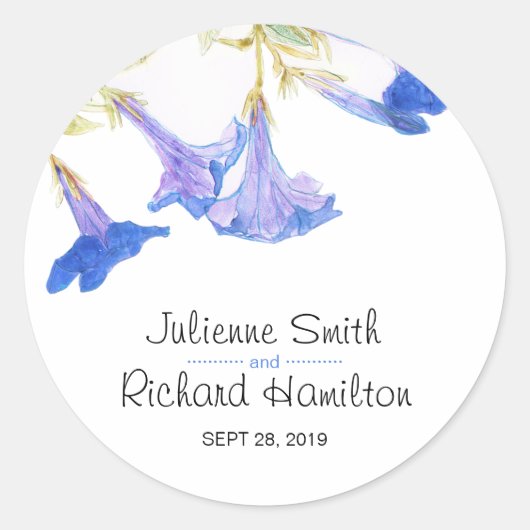 Rustieke Floral Modern Botanische Bruiloft Sticker (Voorkant)