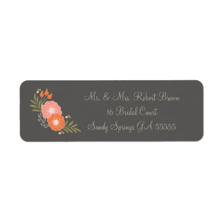 Rustieke Floral Mr en Mrs Adresetiketten Etiket