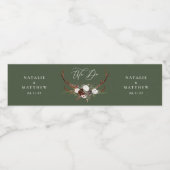 Rustieke florale botanische we doen groene bruilof waterfles etiket (Enkel label)