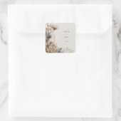 Rustieke Folk Art Floral Wedding Vierkante Sticker (Tas)