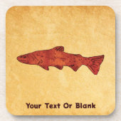 Rustieke forel bier onderzetter (Voorkant)