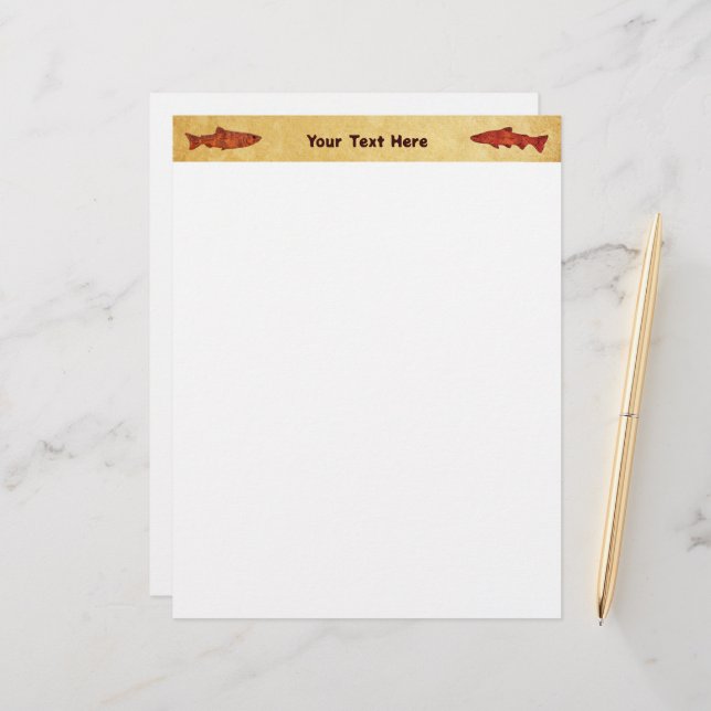 Rustieke forel briefhoofd (Voorkant / Achterkant in situ)