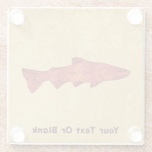 Rustieke forel glazen onderzetter (Achterkant)