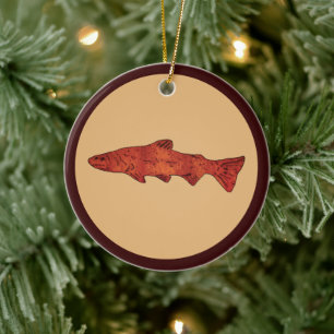 Rustieke forel keramisch ornament