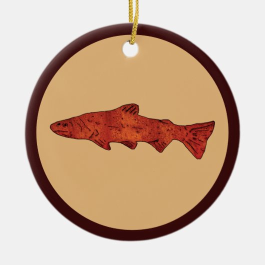 Rustieke forel keramisch ornament (Voorkant)