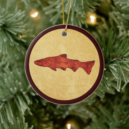 Rustieke forel keramisch ornament (Boom)