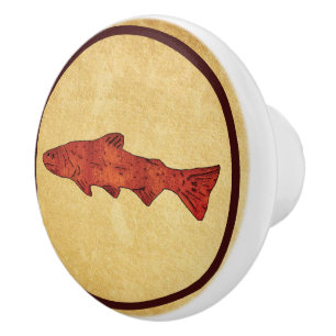 Rustieke forel keramische knop