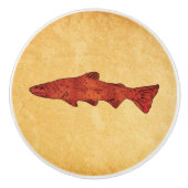 Rustieke forel keramische knop (Voorkant)