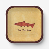 Rustieke forel papieren bordje (Voorkant)