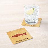 Rustieke forel vierkante kartonnen onderzetter (Insitu)