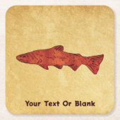 Rustieke forel vierkante kartonnen onderzetter (Voorkant)