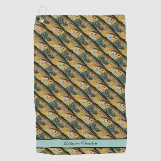 Rustieke forel vis waterverf Patroon Golfhanddoek (Voorkant)