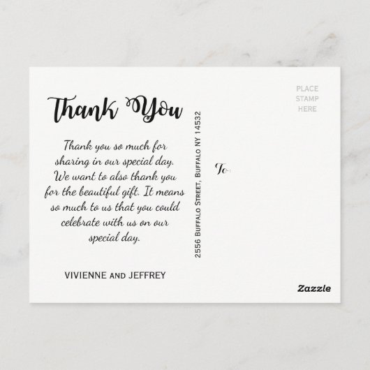 Rustieke foto bruiloft dank u kaart (Achterkant)