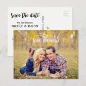 Rustieke foto bruiloft Save the Date Kaart (Voorkant / Achterkant)