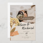 rustieke foto bruiloft uitnodiging (Voorkant / Achterkant)