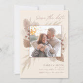 Rustieke foto herfst bruiloft save the date (Voorkant)